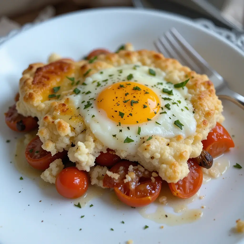 Indulge in this recipe - creamy, roasted tomatoes and aromatic herbs baked to golden perfection