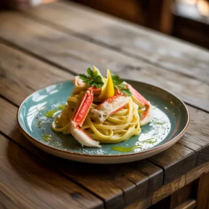 Delicious crab pasta for dinner